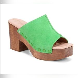 Sam Edelman Josselyn Studded Suede Boho Platform Clogs Size 7 70's Preowned